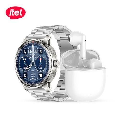 itel Smart Watch Horizon (Chain Strap) - Grey +Free Bud Air 3 Earbuds