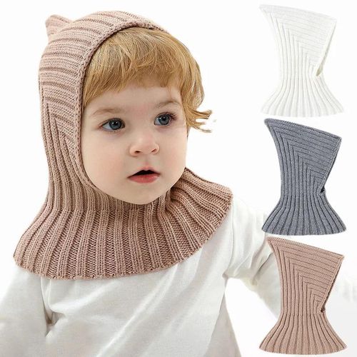 Generic One Pieces Ba Hat Scarf Autumn Winter Kids Knitted Hats for Boys Girl Windproof Pullover Beanie Neck Ear Warm Accessories 1 3Y Jumia Nigeria
