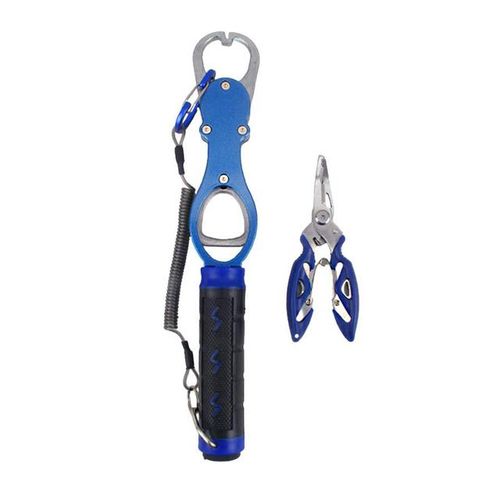 Generic Fishing Lip Gripper With Fishing Plier Hand Grip Portable Aluminum  Alloy Gripper With Weight Scale Fishing Accessories