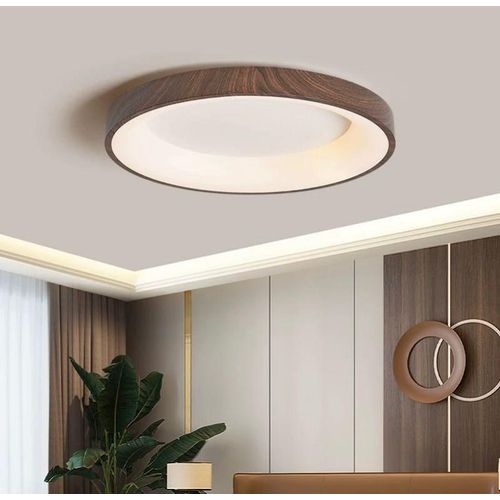 Generic Modern Minimalist Wood Grain Round LED Flush Mount Ceiling Light  500mm