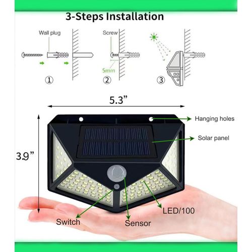 product_image_name-TodyJeyHo-Outdoor solar light suitable for deck terrace fence channel garden front door 2-piece set black-3