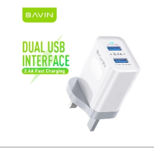 Bavin AC ADAPTER CHARGER USB DUAL PORT PLUS ANDROID CABLE