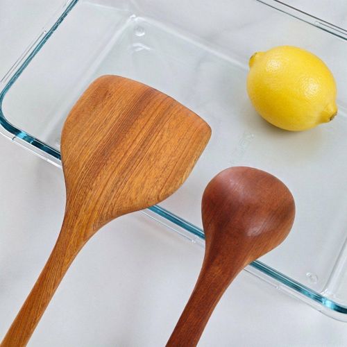 Houva 2psc Ebony Solid Wood Spatula & Soup Spoon,Paint-free and Wax-free - image 6