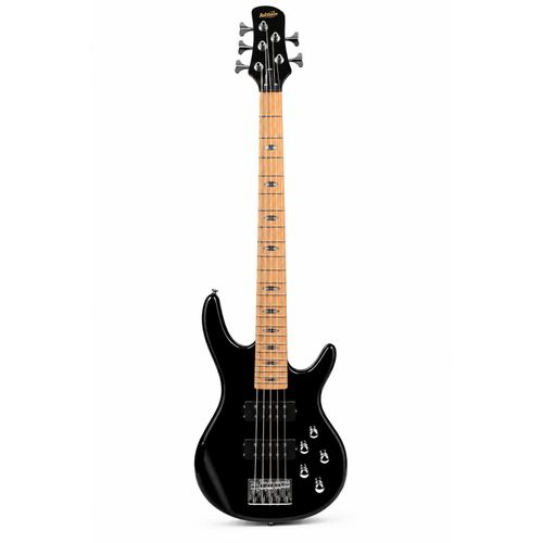 Generic 5-String Electric Bass Guitar – Black Gloss Finish