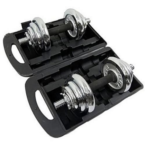 product_image_name-Generic-20kg Adjustable Chrome Dumbell Set With Case Of 10kg Each Hand-1