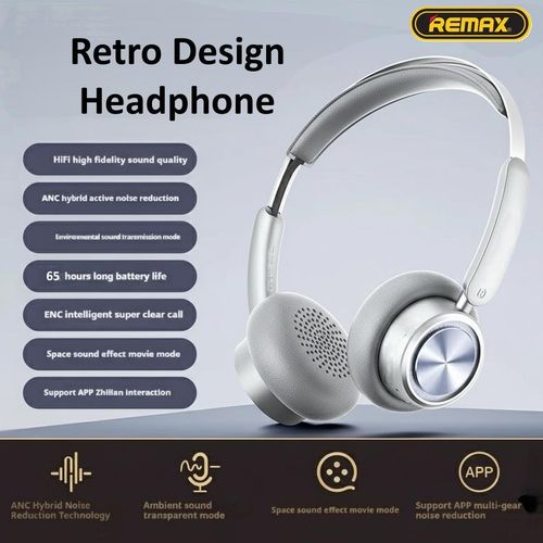 Remax PREMIUM RB-830HB Retro Wireless Headphones (SILVER) - image 4