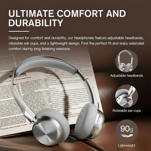 Remax PREMIUM RB-830HB Retro Wireless Headphones (SILVER) - image 5