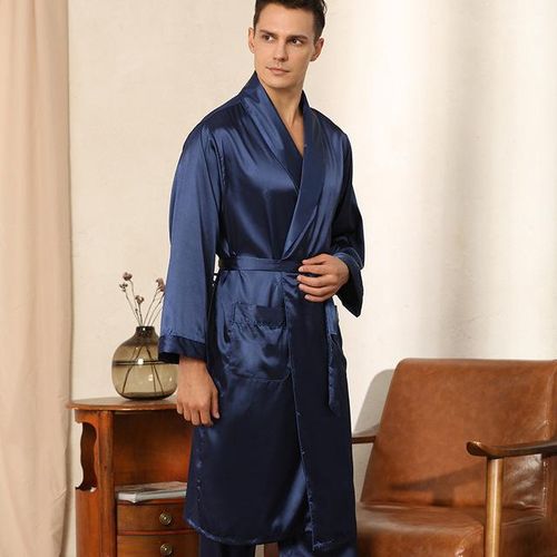 Men Silk Satin Pajamas Pants Sleep Nightwear Sleepwear Trousers Loose Solid