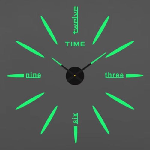 product_image_name-Generic-3D Acrylic Creative Number Wall Clock - DIY Silent Living Room Clock 3D Wall Clock Sticker DIY Living Decor Silent Acrylic-Green-3