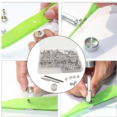 Canvas Snap Kit, 40 Sets Marine Grade Boat Cover Snap Snap Fasteners  Stainless Steel Snap Kit for Boat Cover Furniture 