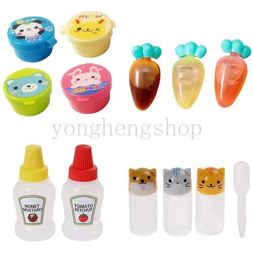 2/3PCS Portable Mini Seasoning Sauce Bottle Tomato Ketchup Bottle Salad  Dressing Container for Bento Lunch