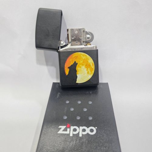 Zippo 218 Wolf Chromed Out Design moon Lighter - image 3