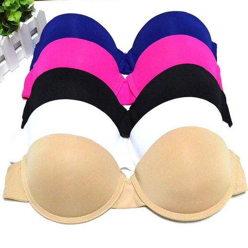 Yandw Clear Back Bra Women Padded Push Up Bras Strapless