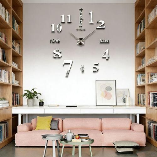 Generic 3D Mirror Number Wall Clock Stickers - image 8