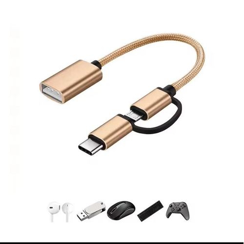 Generic 2 in 1 OTG USB Cable Adapter Micro USB Type C To USB Converter Cable - image 2