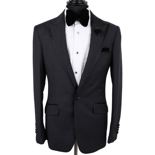 David Wej Premium 100% Wool Slim Lapel Tuxedo - Black | Jumia Nigeria