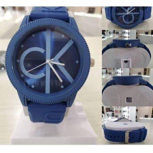 product_image_name-Fashion-Unisex Blue Silicone Strap Wristwatch – Analog Display-1