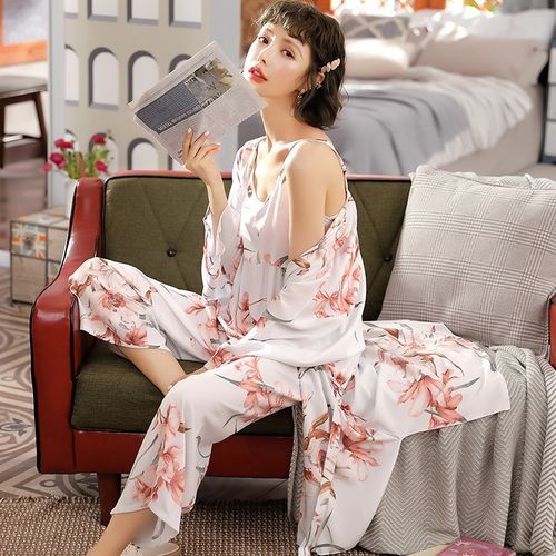 Fashion Women's Pajamas 3 Pieces/lot Women Pajamas Sets Cotton Home Wear  Clothing