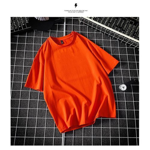 Fashion High Quality Plain Round Neck - Orange