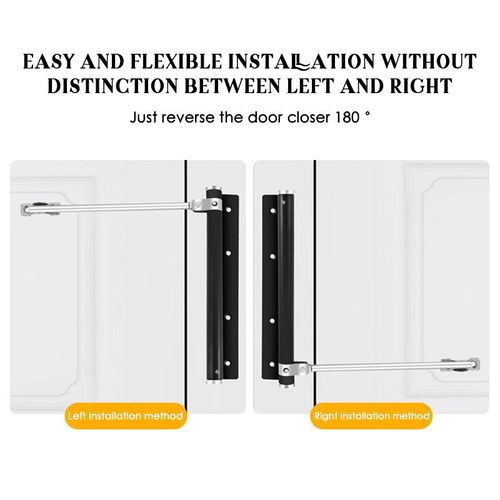 Generic Stainless Steel Door Closer for Wood/Aluminum Doors, Adjustable