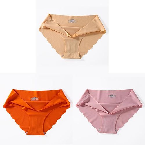 Generic 3pcs set M Xl Seamless Ice Silk Women Panties Slips Satin Underwear Sexy Pantys Soft Panti Culotte Femme Girls Women Intimates Jumia Nigeria