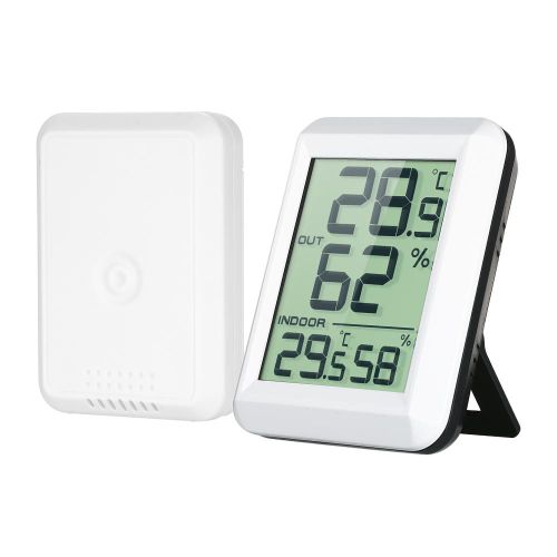 Mini Indoor Thermometer Hygrometer Temperature Humidity Monitor Gauge, White