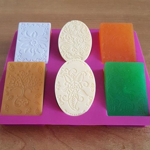 Generic Silicone Soap Mold for Soap Making 3D 6 Forms Oval Rectangle Soap  Mould Handmade Craft Flowers Bathroom Kitchen Soap Mold