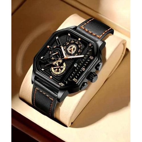 product_image_name-Fashion-Arabic Numerals Men's Quartz casual Silicone Square wristwatch-1