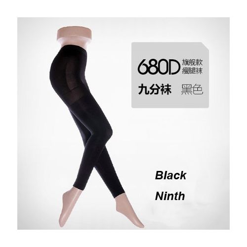 Fashion Prevent Varicose Veins Plus Size Y Lose Weight Compression Tights  Hose Women Girl Meia-Black-Ninth