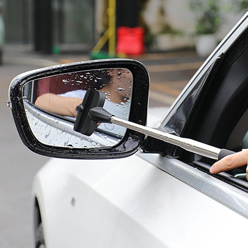 Car Rearview Mirror Wiper Telescopic Auto Mirror Squeegee Cleaner 98cm Long  Handle Car Cleaning Tool Mirror Glass Mist Cleaner