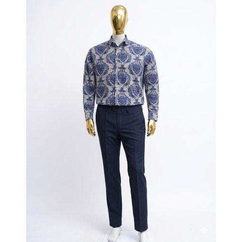DBC DREAMBIG! DBC Blue Baroque Luxury Long Sleeve Shirt - image 2