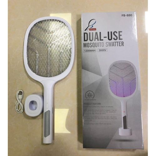 Generic Electric Mosquito Racket Rechargeable Insect Killer with UV Lamp & Charging Dock