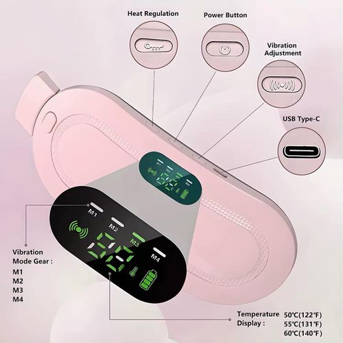 product_image_name-Generic-Electric Heating Pad Women Vibrator Period Pain Relief Device Menstrual Cramp Massager Blood Circulation Abdominal weight loss Belt Warmer-8