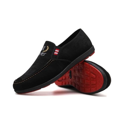 product_image_name-SPORT-Suede Slip-on Walkabout Casual Sports Sneakers - Black-4