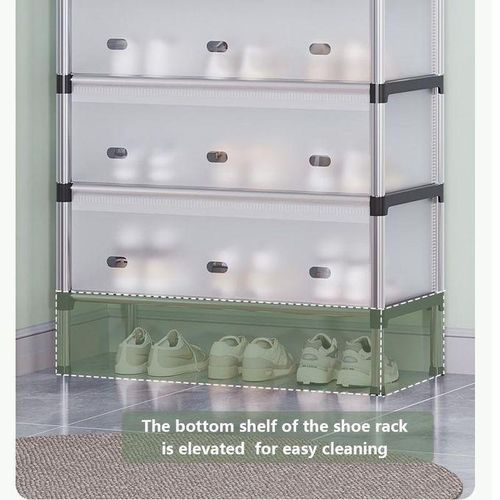 Fashion 7 Layer Multipurpose Dust Proof Seni-Transparent Shoe Rack Adjustable Storage Shelf - image 3
