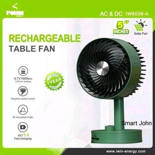 IWIN ENERGY Mini Rechargeable Desktop Fan