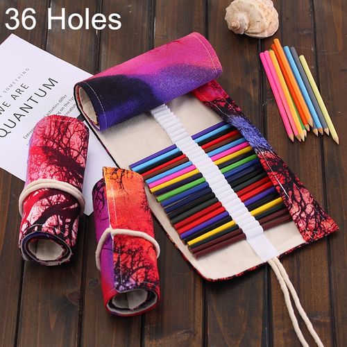 36 Slot Roll Up Pencil Bag Large Capacity Pen Pouch Washable Pen Organizer  Bag