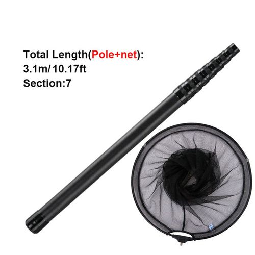 Generic 1.8-3.45m High Quality Carbon Fishing Net Fishding Hand Net  Foldable Collapsible Telescopic Pole Handle Fishing Tackle
