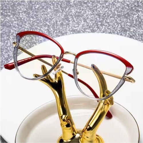 product_image_name-Fashion-Red Transparent Cat Eye Photochromic+ Anti-Blue Light Butterfly Glasses For Ladies-4