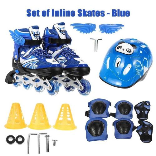 Generic Adjustable Size Children Roller Skates 4 Wheels Flashing Roller Skating Shoes Inline Skates Full Set Knee Pads Kids Adult Jumia Nigeria
