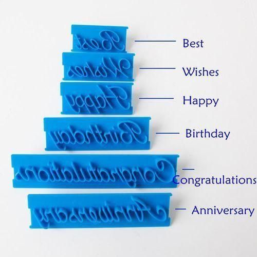 product_image_name-Generic-6pcs Set Happy Birthday Cake Molds Handwriting Alphabet Icing Fondant / Cookie / Biscuit Press Stamp Embosser Fondant Craft Pastry Decorating Tools-3