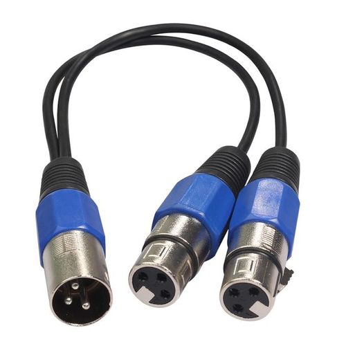 2 In 1 Xlr Splitter Cable Xlr Male to Dual Xlr Female Y-splitter 3pin  Balanced Microphone Cable