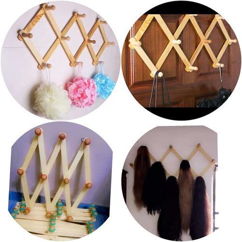 Fashion Collapsible Wooden Wall Bag Cloth Cap Wig Hair Sponge
