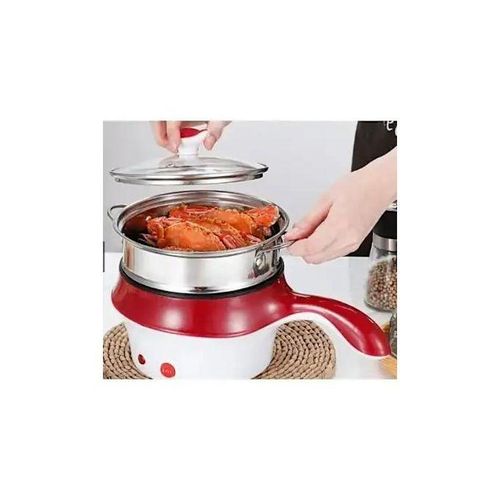 Generic Double Layer Non-Stick Electric Pot With Steamer - 18CM