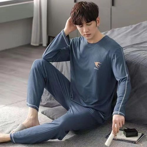Generic Men Pyjama Set Full Cotton Spring V Neck 4xl Home Wear Long Sleeve Pajama Suit Casual Male Sleepwear Pyjamas Night Pijamas Jumia Nigeria