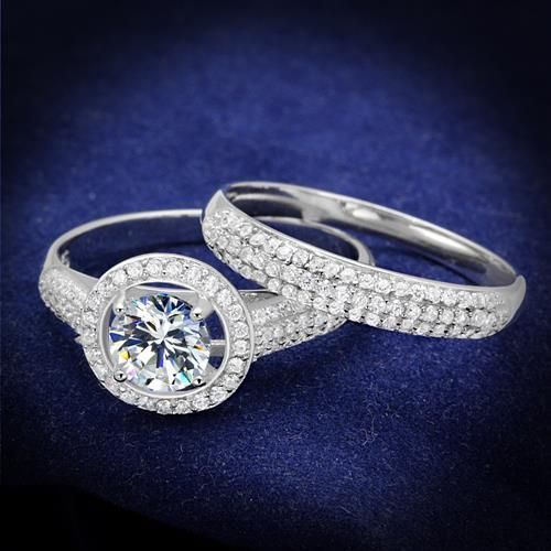 product_image_name-Fashion-AAA Diamond 925 Sterling Silver Wedding Ring Set-1