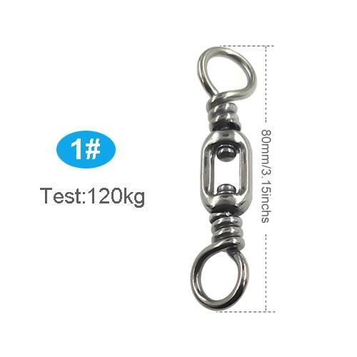 Generic 2-Pieces Big-Game Fishing Swivels Box Swivel Stainless Steel Heavy-Duty  Sea Fishing Connector Test 154lbs-264lbs