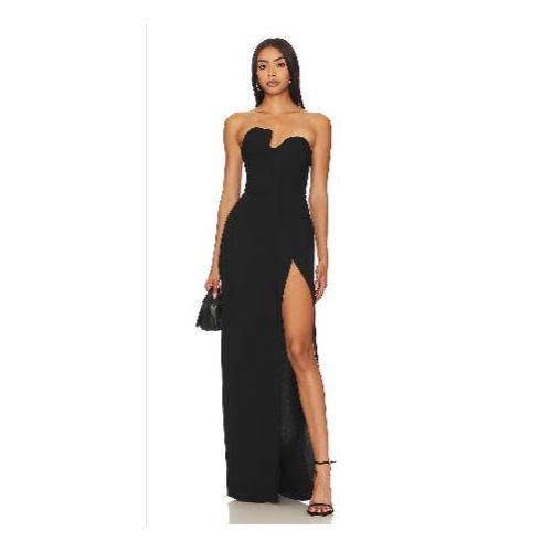 Fashion Black Strapless Puzzle Gown