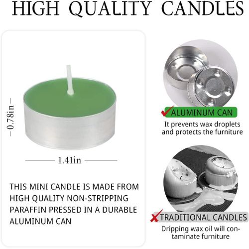 product_image_name-Generic-TeaLight Candles 4+ Hours Unscented Smokeless Paraffin Green-4