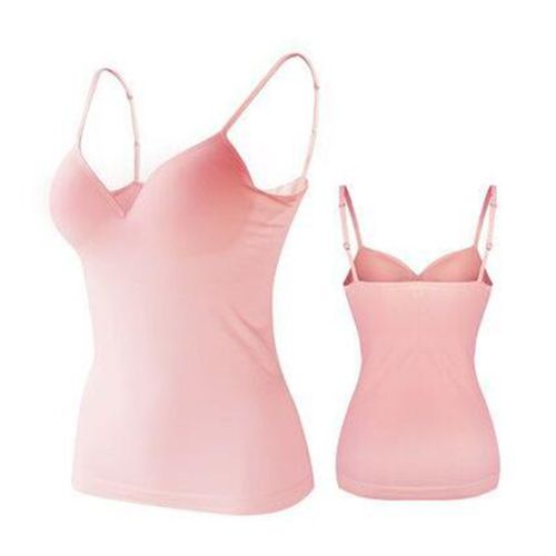 Womens Camisole Vest with Built in Shelf Bra Adjustable Spaghetti